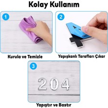 Badem10 Kapı Numarası Yapışkanlı Parlak Krom Numaraları 37.5 mm 0 Numara Rakam Sayı