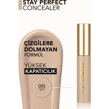 Stay Perfect Yüksek Pigmentli & Yarı Mat Bitişli Likit Kapatıcı (005 Beige) 8682536085526