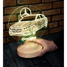 Babaya Mercedes Tasarımlı Hediye, Mercedes Benz Figürlü LED Masa Lambası, Mercedes Hayranlarına Dekoratif Hediye