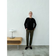 Vesado Kadın Uzun Kollu Bisiklet Yaka Oversize T-Shirt