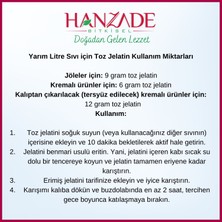 Hanzade Bitkisel Toz Jelatin 500 gr %100 Saf Sığır Jelatini 240 Bloom