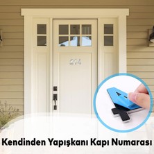 Badem10 Kapı Numarası Yapışkanlı Parlak Krom Numaraları 37.5 mm 8 Numara Rakam Sayı