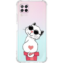 PrintiFy  Huawei P40 Lite Uyumlu Köşe Korumalı Antişok Kapak Coolcat Tasarımlı Şeffaf Silikon Kılıf