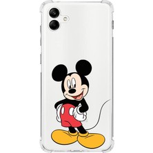 PrintiFy  Samsung Galaxy A04E Köşe Korumalı Antişok Kapak Mickey Mouse Tasarımlı Şeffaf Kılıf