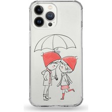 PrintiFy Apple iPhone 13 Pro Uyumlu Darbe Emici Antişok Kapak Aşk Tasarımlı Şeffaf Silikon Kılıf