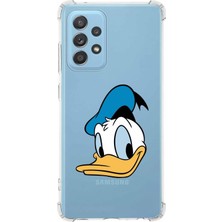 PrintiFy  Samsung Galaxy A13 Köşe Korumalı Antişok Kapak Donald Duck Tasarımlı Şeffaf Kılıf