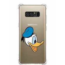 PrintiFy  Samsung Galaxy Note8 Köşe Korumalı Antişok Kapak Donald Duck Tasarımlı Şeffaf Kılıf