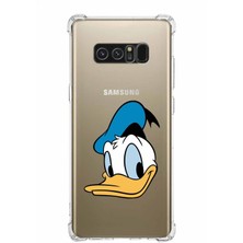 PrintiFy  Samsung Galaxy Note8 Köşe Korumalı Antişok Kapak Donald Duck Tasarımlı Şeffaf Kılıf