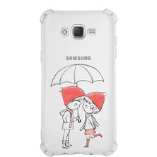 PrintiFy  Samsung Galaxy J7 Köşe Korumalı Antişok Kapak Aşk Tasarımlı Şeffaf Silikon Kılıf