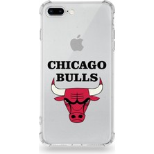 PrintiFy Apple iPhone 8 Plus Uyumlu Darbe Emici Antişok Kapak Chicago Bulls Tasarımlı Şeffaf Silikon Kılıf