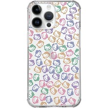 PrintiFy  Apple iPhone 14 Pro Uyumlu Köşe Korumalı Antişok Kapak Hello Kitty Tasarımlı Şeffaf Kılıf