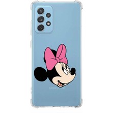 PrintiFy  Samsung Galaxy A72 Köşe Korumalı Antişok Kapak Minnie Mouse Tasarımlı Şeffaf Kılıf