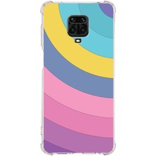 PrintiFy  Xiaomi Redmi Note 9s Köşe Korumalı Antişok Kapak Renk Cümbüşü Tasarımlı Şeffaf Silikon Kılıf