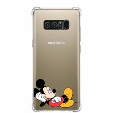 PrintiFy  Samsung Galaxy Note8 Köşe Korumalı Antişok Kapak Mickey Mouse Tasarımlı Şeffaf Kılıf