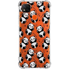 PrintiFy  Xiaomi Redmi 10A Köşe Korumalı Antişok Kapak Panda Tasarımlı Şeffaf Silikon Kılıf