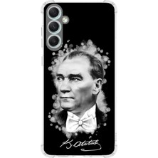 PrintiFy  Samsung Galaxy S24 Uyumlu Köşe Korumalı Antişok Kapak Atatürk Tasarımlı Şeffaf Silikon Kılıf
