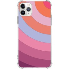 PrintiFy Apple iPhone 11 Pro Uyumlu Köşe Korumalı Antişok Kapak Renk Cümbüşü Tasarımlı Şeffaf Silikon Kılıf
