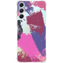 PrintiFy  Samsung Galaxy S23 Fe Uyumlu Köşe Korumalı Antişok Kapak Brushstroke Tasarımlı Şeffaf Silikon Kılıf