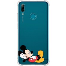PrintiFy  Huawei P Smart 2019 Köşe Korumalı Antişok Kapak Mickey Mouse Tasarımlı Şeffaf Kılıf