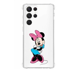 PrintiFy  Samsung Galaxy S24 Ultra Uyumlu Köşe Korumalı Antişok Kapak Minnie Mouse Tasarımlı Şeffaf Kılıf