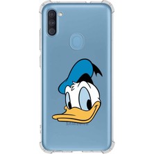 PrintiFy  Samsung Galaxy A11 Köşe Korumalı Antişok Kapak Donald Duck Tasarımlı Şeffaf Kılıf