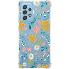 PrintiFy  Samsung Galaxy A53 Uyumlu Köşe Korumalı Antişok Kapak Çiçek Tasarımlı Şeffaf Kılıf
