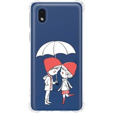 PrintiFy  Samsung Galaxy A01 Core Uyumlu Köşe Korumalı Antişok Kapak Aşk Tasarımlı Şeffaf Silikon Kılıf
