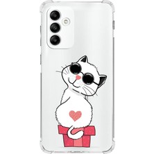 PrintiFy  Samsung Galaxy A05S Uyumlu Köşe Korumalı Antişok Kapak Coolcat Tasarımlı Şeffaf Silikon Kılıf