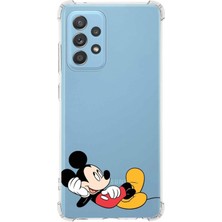 PrintiFy  Samsung Galaxy A23 Köşe Korumalı Antişok Kapak Mickey Mouse Tasarımlı Şeffaf Kılıf