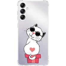 PrintiFy  Samsung Galaxy M54 Uyumlu Köşe Korumalı Antişok Kapak Coolcat Tasarımlı Şeffaf Silikon Kılıf
