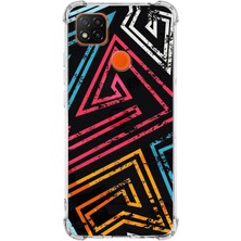 PrintiFy  Xiaomi Redmi 10A Köşe Korumalı Antişok Kapak Eskitme Tasarımlı Şeffaf Silikon Kılıf