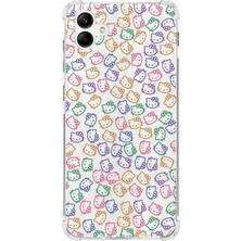 PrintiFy  Samsung Galaxy A05 Köşe Korumalı Antişok Kapak Hello Kitty Tasarımlı Şeffaf Kılıf