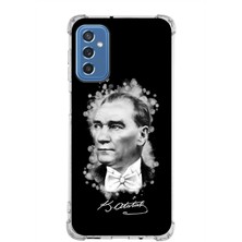 PrintiFy  Samsung Galaxy M52 Uyumlu Köşe Korumalı Antişok Kapak Atatürk Tasarımlı Şeffaf Silikon Kılıf