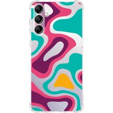 PrintiFy  Samsung Galaxy M34 Uyumlu Köşe Korumalı Antişok Kapak Renkli Desen Tasarımlı Şeffaf Silikon Kılıf