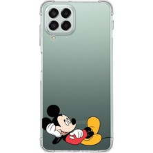 PrintiFy  Samsung Galaxy M33 Köşe Korumalı Antişok Kapak Mickey Mouse Tasarımlı Şeffaf Kılıf