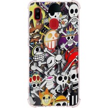 PrintiFy Galaxy A20 Uyumlu Köşe Korumalı Antişok Kapak Anime Tasarımlı Şeffaf Kılıf