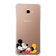 PrintiFy  Samsung Galaxy J4 Plus Köşe Korumalı Antişok Kapak Mickey Mouse Tasarımlı Şeffaf Kılıf