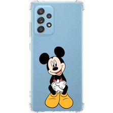 PrintiFy  Samsung Galaxy A53 Köşe Korumalı Antişok Kapak Mickey Mouse Tasarımlı Şeffaf Kılıf