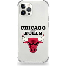 PrintiFy Apple iPhone 12 Pro Max Uyumlu Darbe Emici Antişok Kapak Chicago Bulls Tasarımlı Şeffaf Kılıf