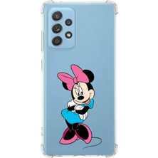 PrintiFy  Samsung Galaxy A53 Köşe Korumalı Antişok Kapak Minnie Mouse Tasarımlı Şeffaf Kılıf