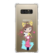 PrintiFy  Samsung Galaxy Note8 Köşe Korumalı Antişok Kapak Vespagirl Tasarımlı Şeffaf Silikon Kılıf