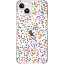 PrintiFy  Apple iPhone 14 Plus Uyumlu Köşe Korumalı Antişok Kapak Hello Kitty Tasarımlı Şeffaf Kılıf