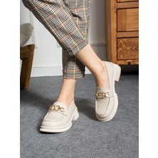 Alemdar Shoes Vendi Krem Toka Detay Kadın Loafer