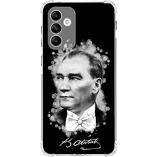 PrintiFy  Samsung Galaxy M23 Uyumlu Köşe Korumalı Antişok Kapak Atatürk Tasarımlı Şeffaf Silikon Kılıf