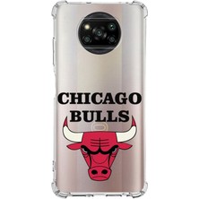 PrintiFy  Xiaomi Poco X3 Pro Uyumlu Köşe Korumalı Antişok Kapak Chicago Bulls Tasarımlı Şeffaf Silikon Kılıf