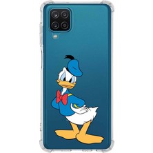 PrintiFy  Samsung Galaxy M32 Köşe Korumalı Antişok Kapak Donald Duck Tasarımlı Şeffaf Kılıf