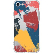 PrintiFy Apple iPhone Se 2022 Uyumlu Darbe Emici Antişok Kapak Brush Stroke Tasarımlı