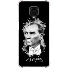 PrintiFy  Xiaomi Redmi Note 9s Köşe Korumalı Antişok Kapak Atatürk Tasarımlı Şeffaf Silikon Kılıf