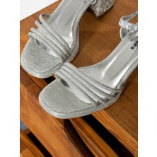 Alemdar Shoes Gümüş Topuklu Kadın Ayakkabı