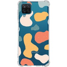 PrintiFy  Samsung Galaxy M32 Uyumlu Köşe Korumalı Antişok Kapak Grunge Tasarımlı Şeffaf Kılıf